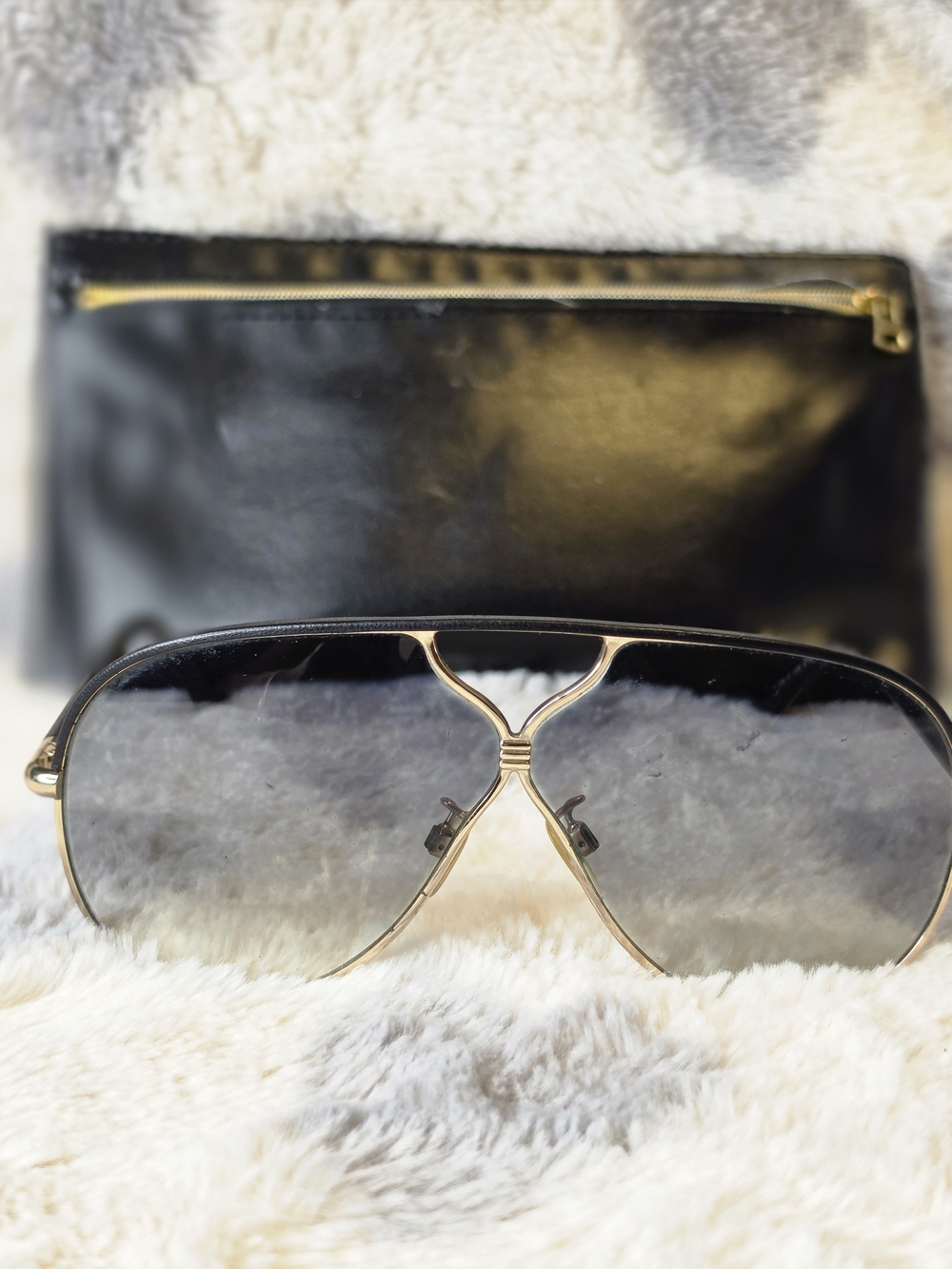 Balenciaga Gold Frame Black Gradient Lens Women's Sunglasses